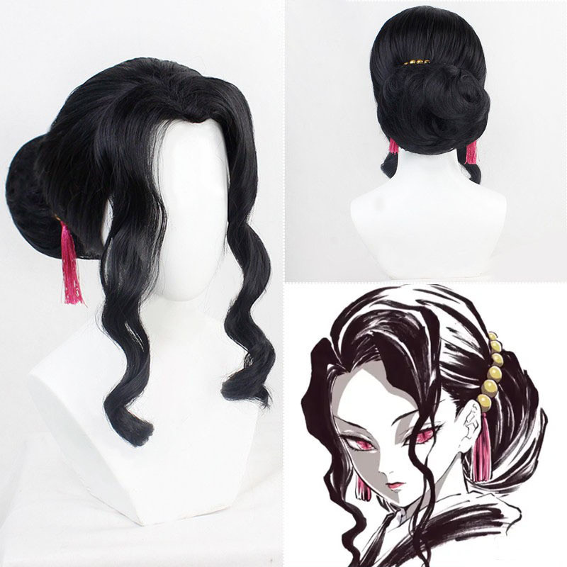 Demon Slayer Kimetsu no Yaiba Muzan Kibutsuji Cosplay Wig, Japanese Feminine Style Wig With Detachab