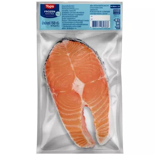 ท็อปส์เนื้อแซลมอนสเต็กแช่แข็ง 150กรัม Tops Frozen Salmon Steak 150g. [หมายเลขบาร์โค้ด 8853474080366 ]