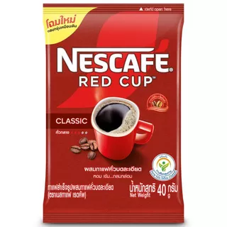 เนสกาแฟเรดคัพกาแฟสำเร็จรูปผสมกาแฟคั่วบดละเอียดถุงตั้ง 40ก Nescafe Red Cup Coffee Bag 40g [8850128030111 ]