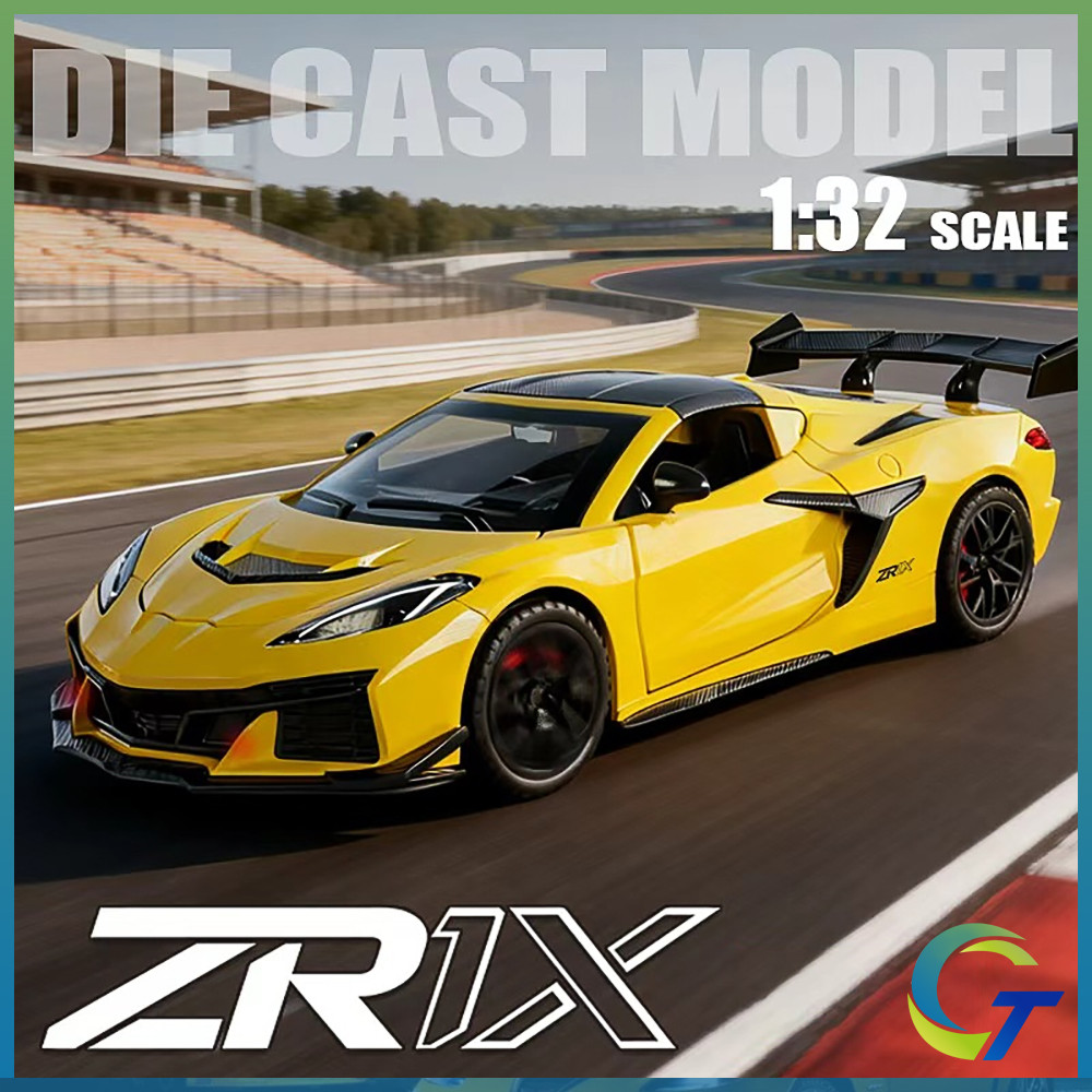 1:32 Corvette C8 ZR1X Diecast ของเล่นรถรุ่นรถของเล่นคอลเลกชันของขวัญสําหรับชายเด็ก