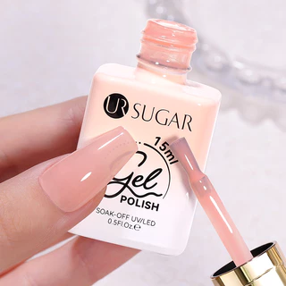 【Local】UR SUGAR 15ml Jelly Pink Nail Gel Polish Pudding Translucent Color Gel กึ่งถาวร UV Gel Nail Art Soak Off Vanish