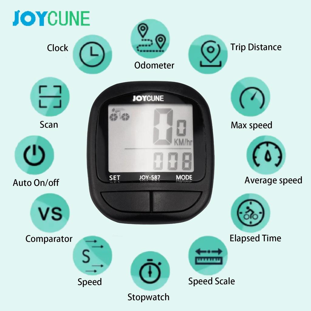 Bike Computer Bicycle Waterproof Wired Speedometer and Odometer Stopwatch Bike Computer with LED Dis
