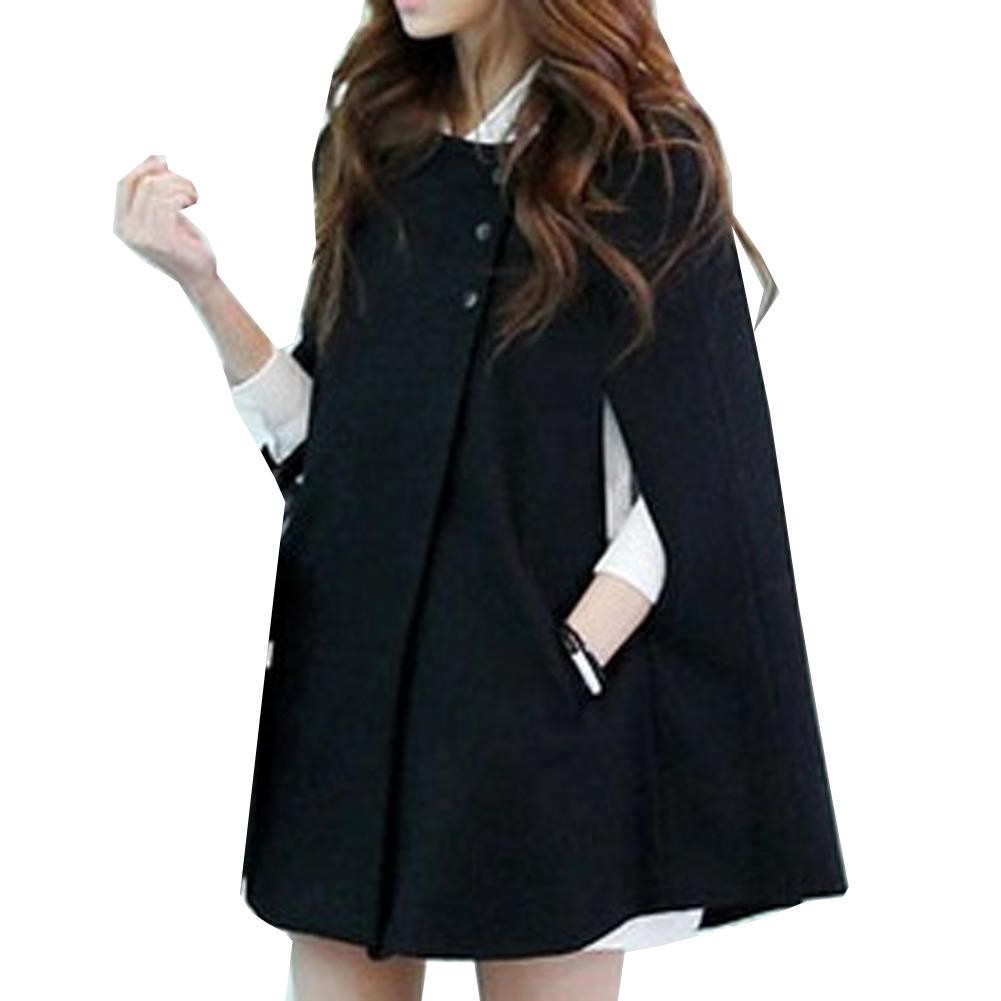 ผู้หญิงฤดูหนาว m Cape Batwing Wool Poncho Jacket Cloak Coat ราคาโรงงาน