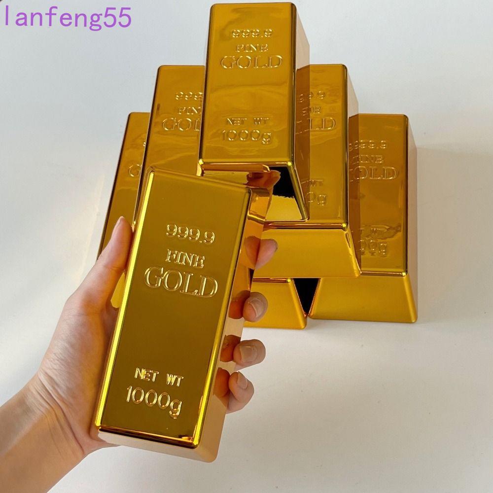 JETTY ทองคําแท่งปลอม, Paperweight Door Stop อิฐทอง, ของขวัญในอุดมคติตกแต่งโต๊ะภาพยนตร์ Prop แถบบุกพลาสติกของขวัญแปลกใหม่