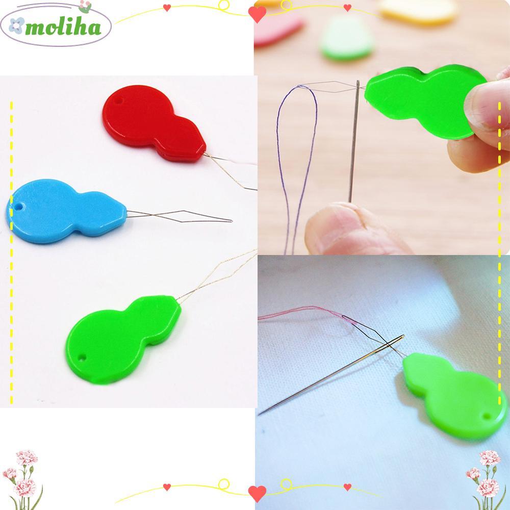 MOLIHA 10/50/100 ชิ้นเข็ม Threader พลาสติก DIY ใส่