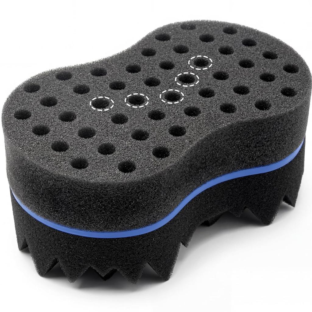 RioRand Double Sided Twist Hair Sponge, หนาพิเศษ 85-90 Shore ความแข็ง,ขนาดใหญ่ Curl ฟองน้ําสําหรับสั