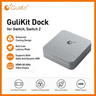 Gulikit Dock สําหรับสวิตช์ 1/2, 4K 60Hz HDMI Docking Station พร้อม PD 100W Fast Charging, Enhanced Cooling สําหรับ Nintendo Switch 2