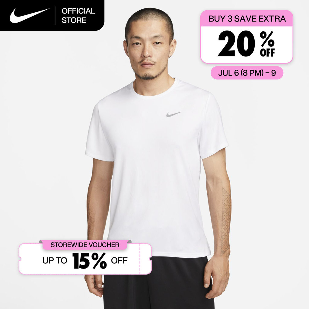Nike Dri-FIT Men's UV Miler Short-Sleeve Running Top - White [DV9316-100]