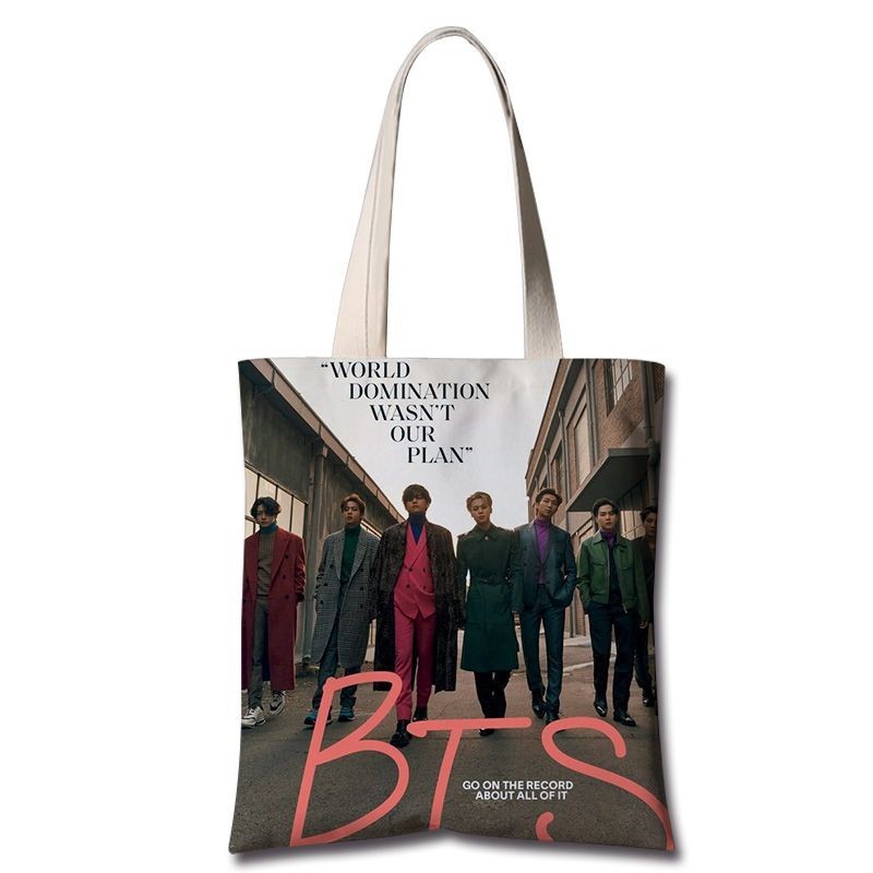 Bts bts bts Merchandise กระเป๋าผ้าใบวันหยุดทนทานกระเป๋าสะพาย Esquire การเรียนรู้