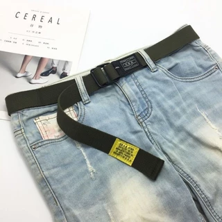 (จัดส่งในพื้นที่) เข็มขัดผ้าใบเรียบง่าย Unisex Retro Hip Hop Workwear เข็มขัดสําหรับนักเรียนทุกวันชุด