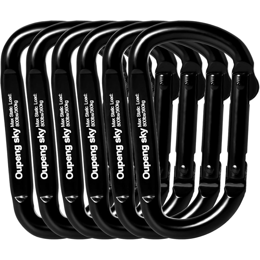 คลิปคาราบิเนอร์ - Heavy Duty Carabiners 800lbs-13KN (2922 lbs) Carabeaner D Ring Shape,Key Chain Cli