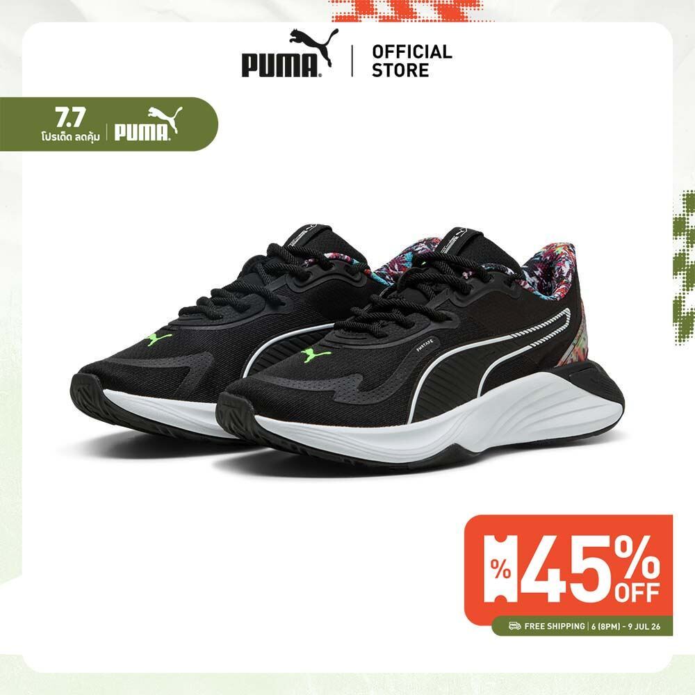 PUMA Training รองเท้าเทรนนิ่งพิมพ์ลาย PWR Hybrid Tropical สำหรับผู้หญิง สีดำ - 31146001