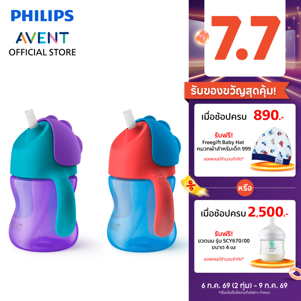 Philips Avent ฟิลิปส์ เอเวนท์ ถ้วยหัดดื่มแบบหลอดขนาด 200 มล. สำหรับเด็ก 9 เดือนขึ้นไป รุ่น SCF796/00