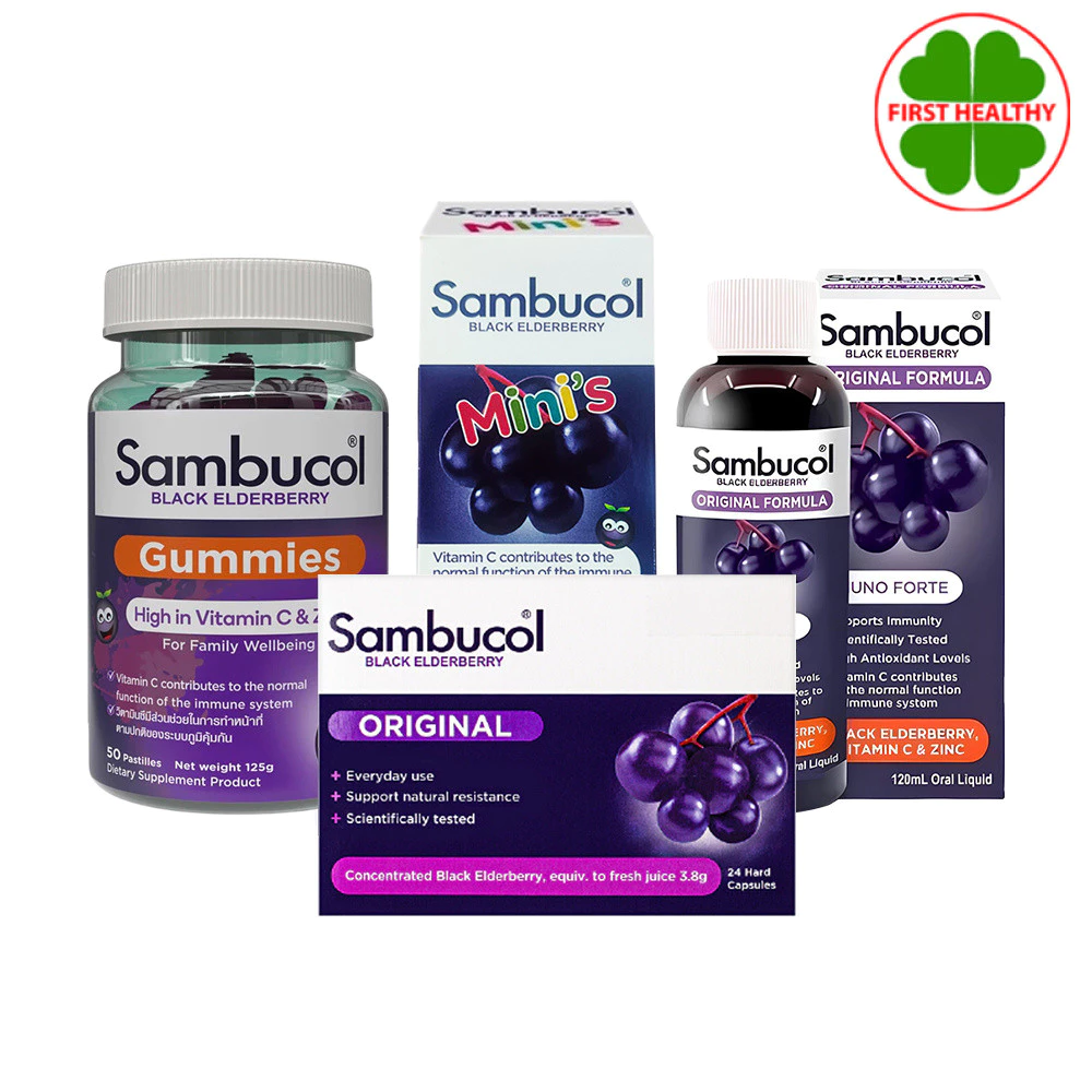 Sambucol BLACK ELDERBERRY ORIGINAL FORMULA แบล็ค เอลเดอร์เบอรี่ ตราแซมบูคอล ( 1 ขวด 120 ml )