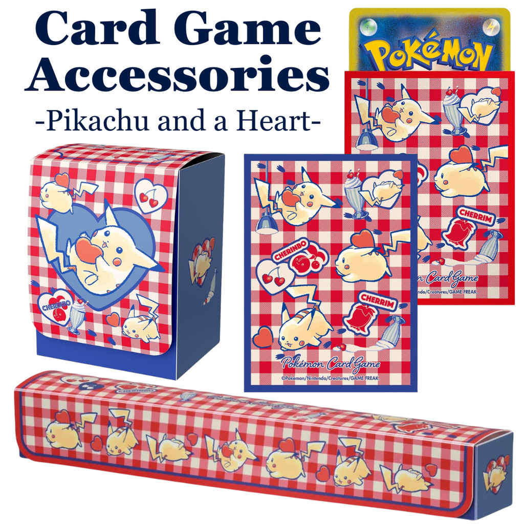Pokémon Center Original Pokémon Card Game Pikachu & Heart Deck Shield/Deck Case/Playmat Case