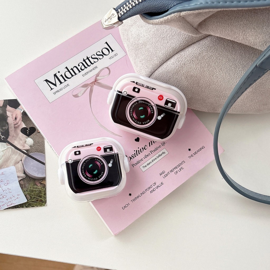 Retro Classic Camera Design Pattern เคสหูฟังสําหรับ AirPods 4 AirPods 3 Pro 2 Pro AirPods 3/2 ฝาหลัง