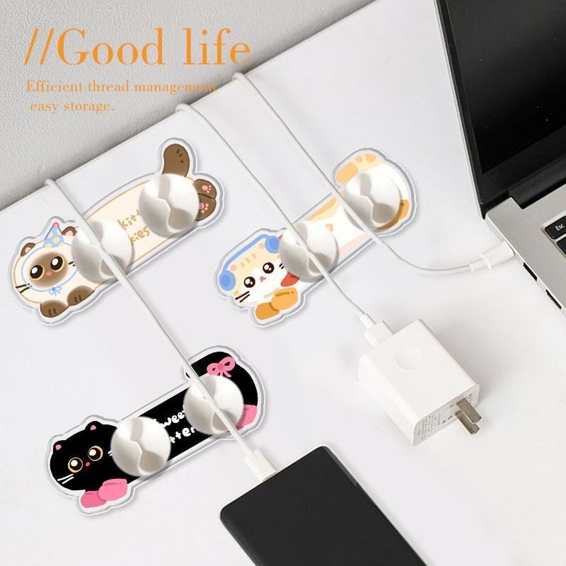 การ์ตูน Cat Cable Organizer Home Cable Organizer C 卡通猫咪 Rebook Charger Charger Full Cute Cute Multi-