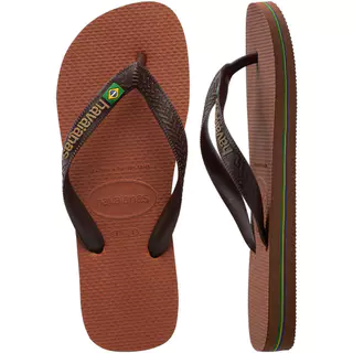 HAVAIANAS รองเท้าแตะ Brasil Logo Flip Flops BROWN 411085028153U_F5BRXX