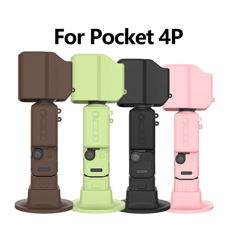 สําหรับ DJI Osmo Pocket 4P ซิลิโคนป้องกันกรณี Full Coverage Anti-drop Soft Cover Gimbal กล้องอุปกรณ์เสริมสําหรับกระเป๋า 4P