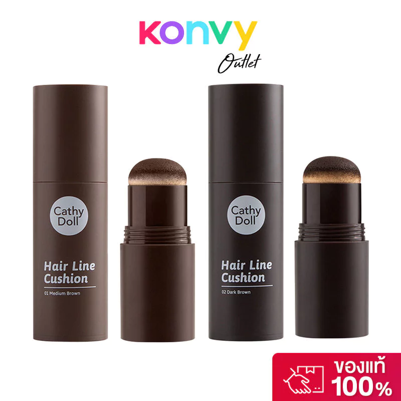 Cathy Doll Hair Line Cushion [Y2022] เคที่ ดอลล์ แฮร์ไลน์คุชชั่น 2g (Medium Brown/Dark Brown)