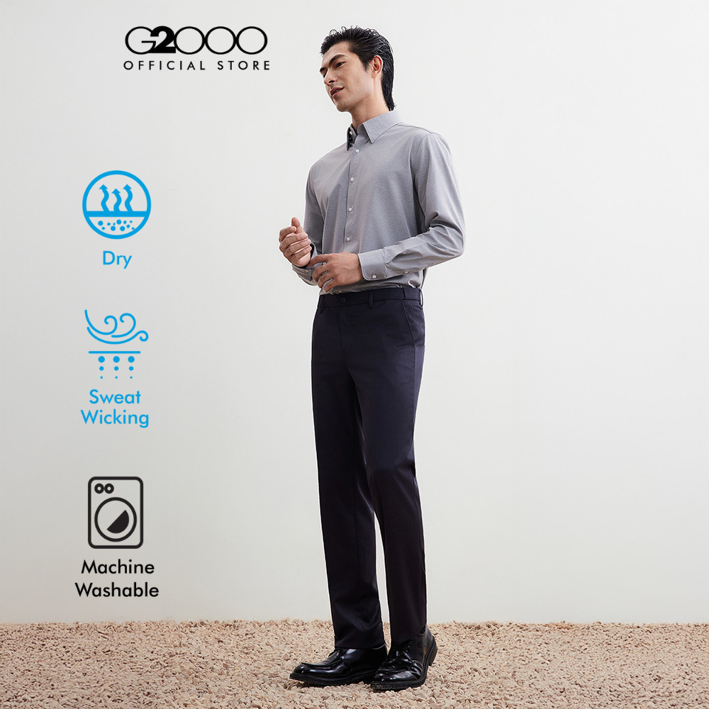 G2000 กางเกงขายาวแบบทางการสำหรับผู้ชาย Elastic Smart รุ่น 5615368597 สีดำ