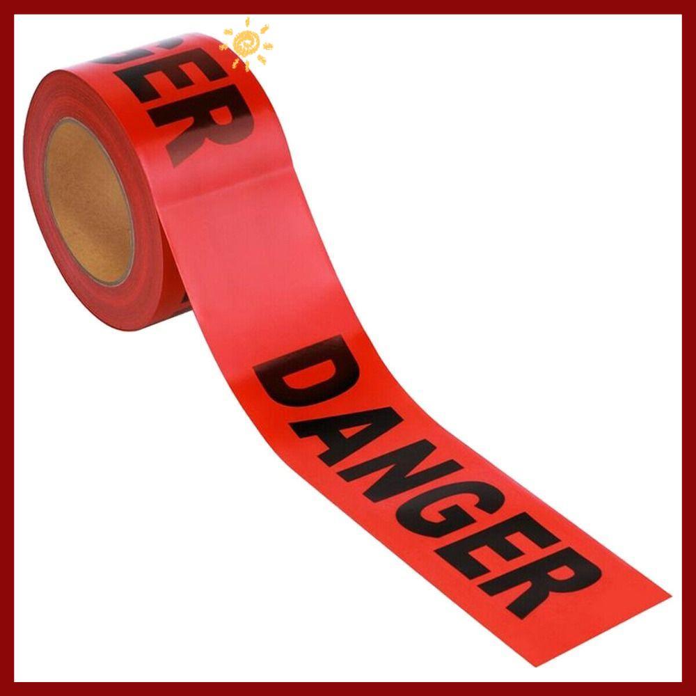 PTKFPT09 Red Danger Tape, 7.5cm*100M Roll Caution Barrier Tape, Widely used Non-Adhesive Safety Warn