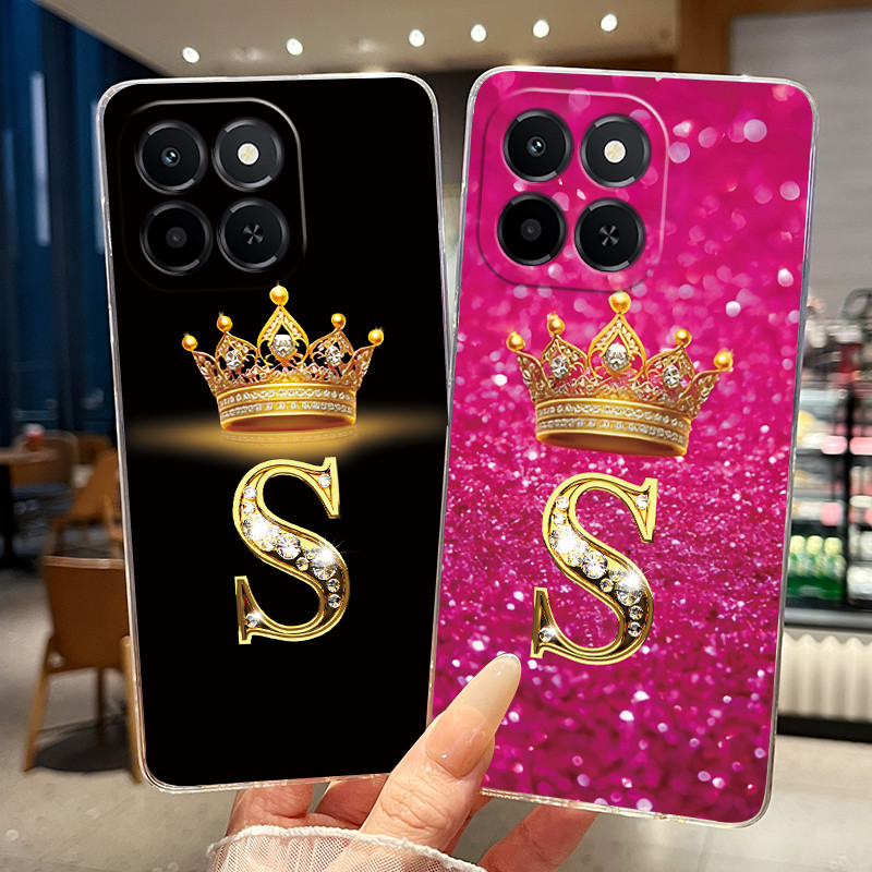 ปลอกสําหรับ Honor X6C/Honor Play 9C เคสโทรศัพท์ NIC-LX1 NIC-LX2 NIC-LX3 แฟชั่น Crown Letter Clear So