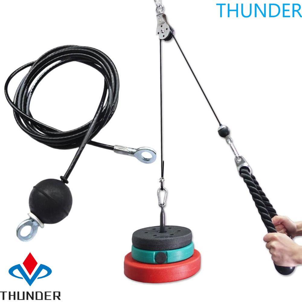 THUNDER เชือกลวดเหล็กยิม, 1.4/1.8/2/2.5M DIY Fitness|สายเคเบิลทดแทน, อุปกรณ์เสริมสําหรับออกกําลังกายความแข็งแรง แบริ่งโหลดสูง สายเคเบิลรอกแบบปรับได้สําหรับงานหนัก การยกน้ําหนัก