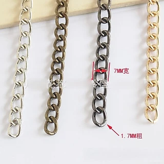 สายกระเป๋าโลหะ สายโซ่ ความกว้างของสาย 7 มม. มี 3 สี ขนาด 40, 60, 110, 120, 130 ซม. ราคาเส้นละ