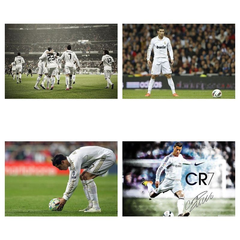 C Ronaldo Champions League World Cup Star Wall โปสเตอร์ตกแต่งหอพักสติกเกอร์กันน้ํา Cristiano Ronaldo