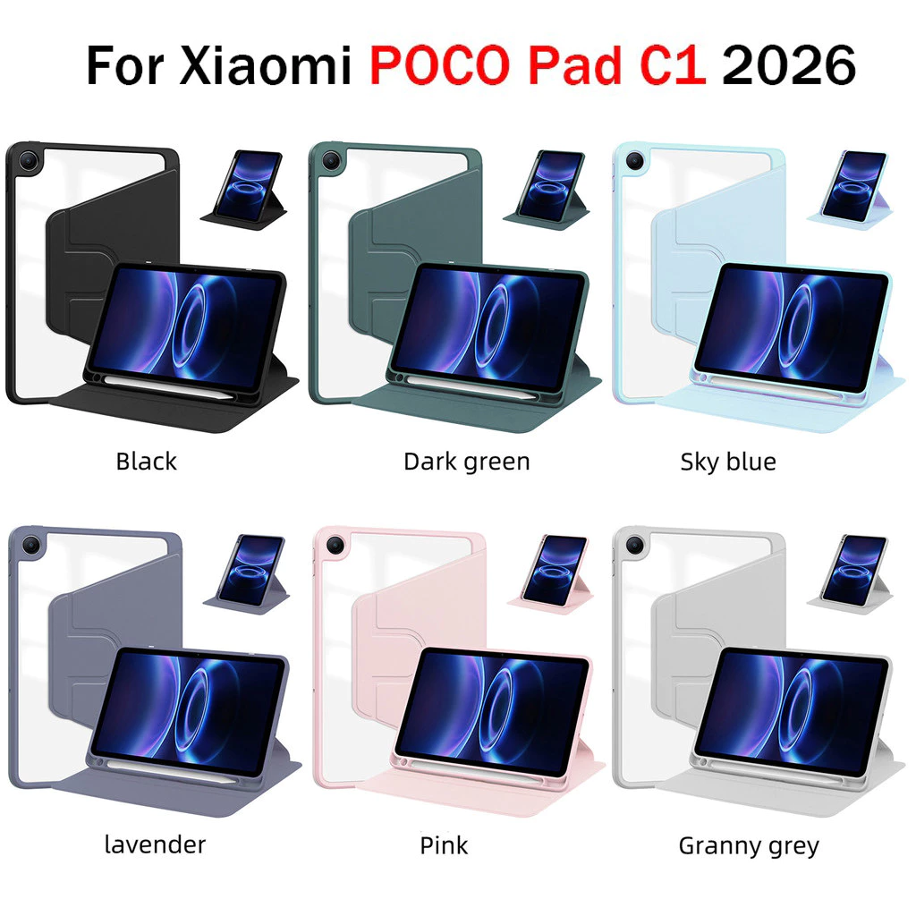 Case For Xiaomi Xiaomi Poco Pad C1 9.7 2026 / Redmi Pad2 9.7 4G แท็บเล็ต 360 หมุน Flip Stand Funda 031