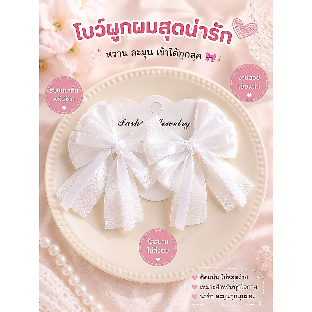 9 🎀 โบว์ผูกผมสุดน่ารัก ขายเป็นคู่ 🎀