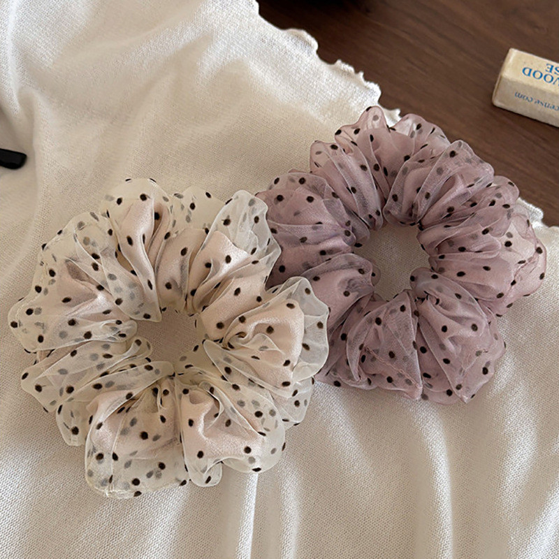 ที่คาดผมลายจุดตาข่ายอินเทรนด์ผู้หญิง Scrunchie