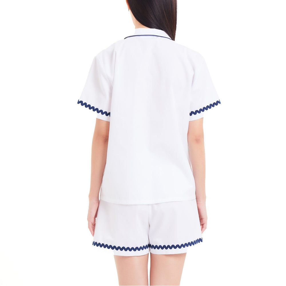 Wacoal Styled by Whimsy Blurry ชุดนอนกันโป๊แขนสั้น ขาสั้น รุ่น WN9D13 สีขาว (WH) — صورة 5