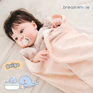DreamWhale ผ้าเช็ดตัวเด็ก เนื้อนุ่มละเอียดพิเศษ ไม่บาดผิวทารก ซึมซับไวแห้งสนิท แห้งไว ไม่เป็นขน ขนาด 60x120 cm