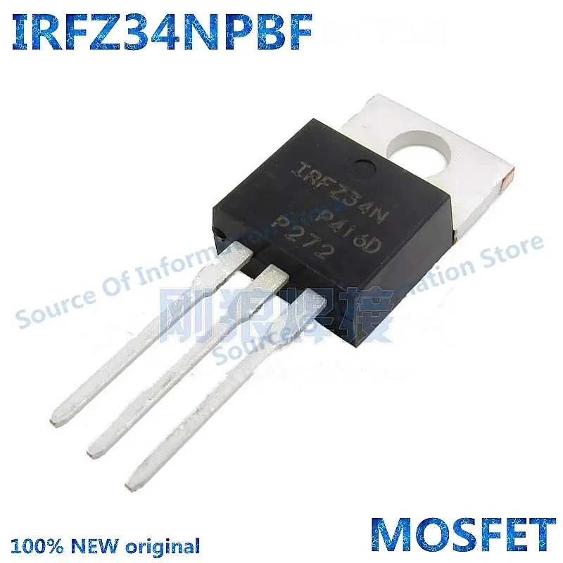 10 ชิ้น IRFZ34N 55V 29A TO-220 MOS Field Effect ทรานซิสเตอร์ IRFZ34NPBF