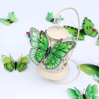 ผีเสื้อ 3มิติ สวย ลายเหมือนจริง 1ชุดได้12ตัว 3D Butterfly ปีก2ชั้น Double Layer