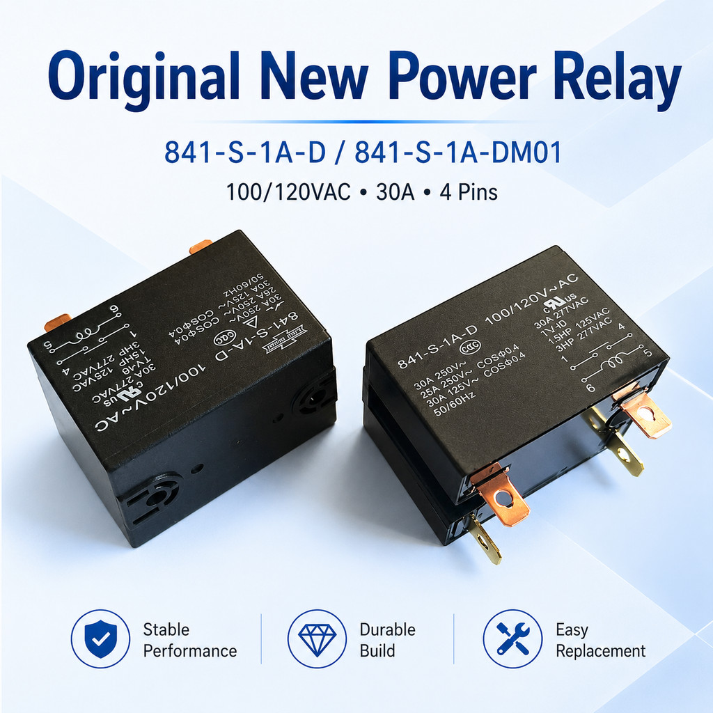 ใหม่ 841-S-1A-D 841-S-1A-DM01 841-S-1A-D-100/120VAC 841-S-1A-D-M01-100/120VAC 4PINS 30A 100/120VAC P