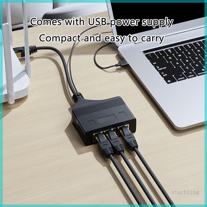 Ethernet Splitter Adapter 1 to 2/3/4 LAN Splitter for Multiple Device Networking