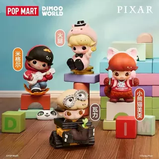 P POPMART POPMART DIMOO WORLD x PIXAR Joint Series ฟิกเกอร์กล่องของขวัญปริศนา