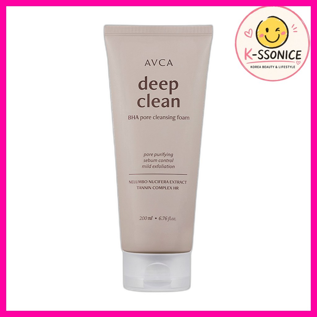 [avca] โฟมล้างหน้า Deep Clean BHA Pore 200ml, 1 ชิ้น / โฟมล้างหน้าเกาหลี / Deep Clean Pores by K-SSO