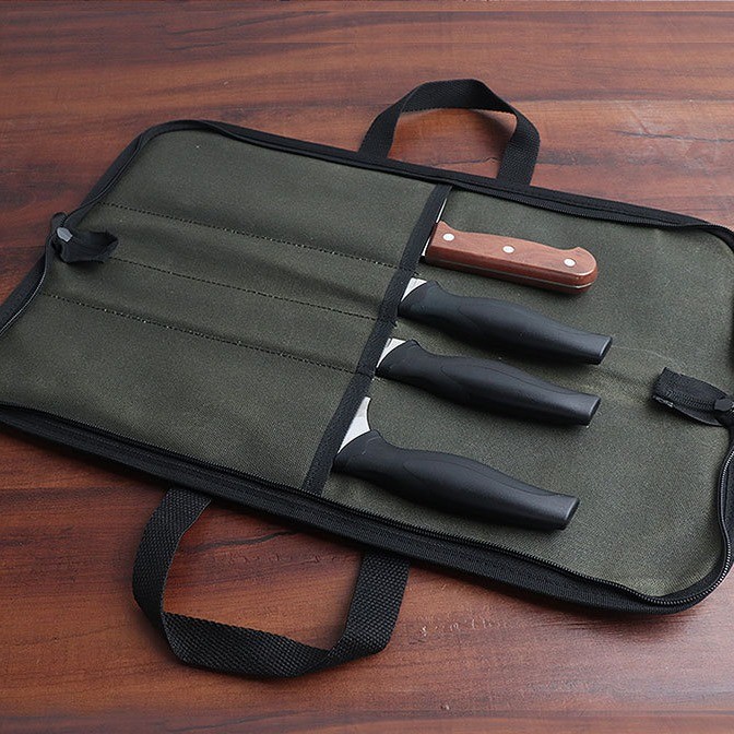 Portable durable tool bag can hold4Knife tool storage bag for catering and school student training k