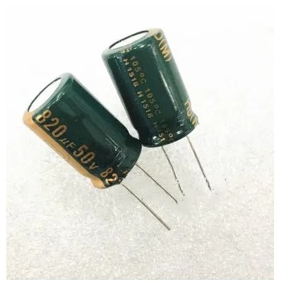 50PCS 50v820uf LOWESR ตัวเก็บประจุอลูมิเนียมอิเล็กโทรลีติค 820uF 50v 13x20 มม.