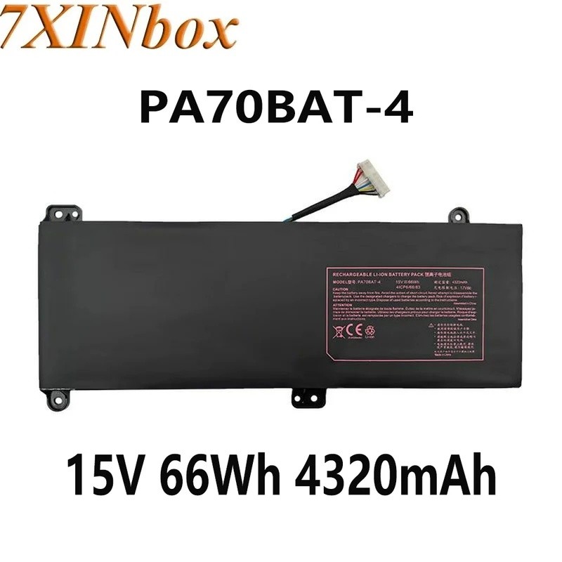 7XINbox PA70BAT-4 PA70BAT4 15V 66Wh 4320mAh แบตเตอรี่สําหรับ CLEVO PA70HP6-G สําหรับ HASEE G97E สําห