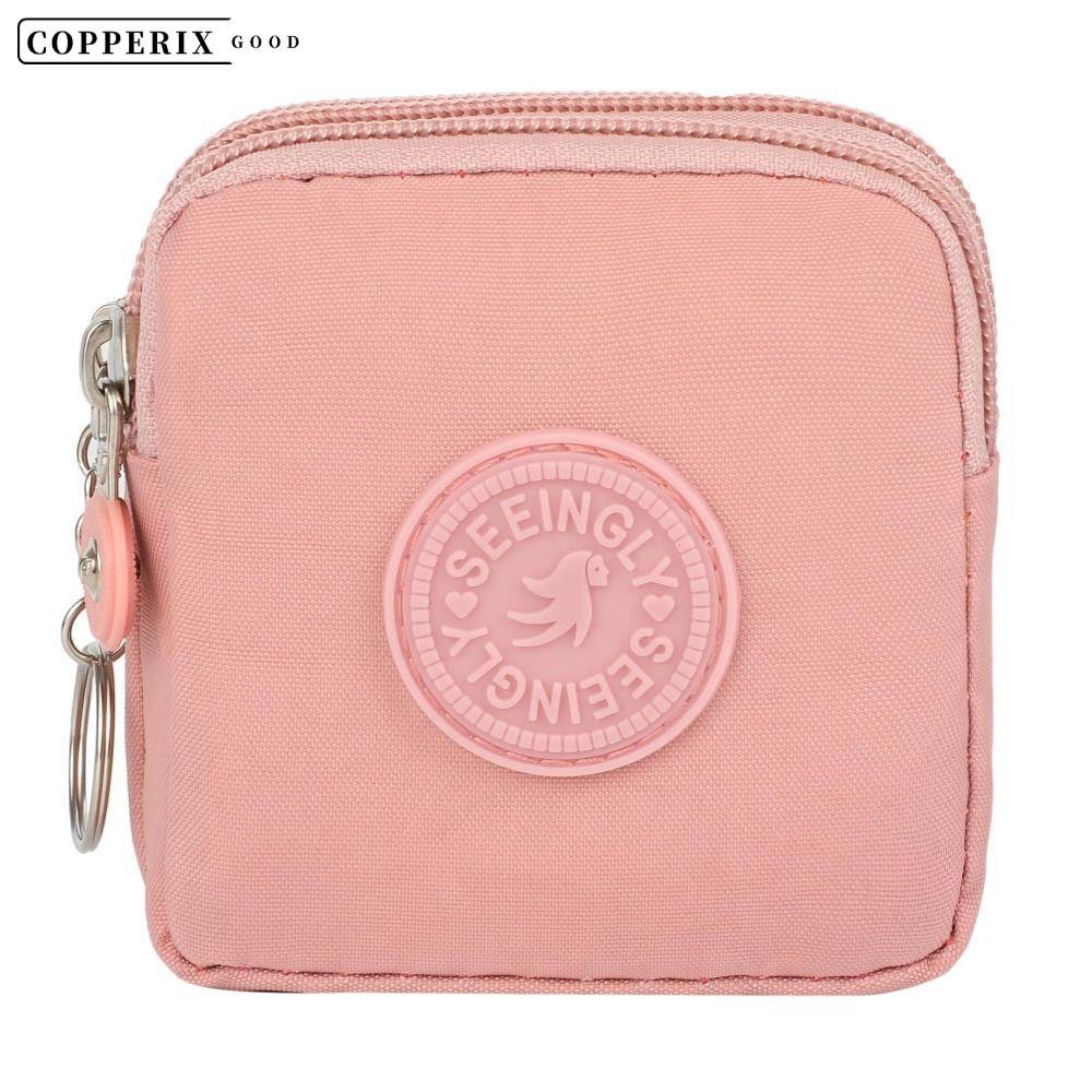 COPPERIX กระเป๋าใส่เหรียญเงิน,ผ้าใบพร้อมแหวนกุญแจบัตรเครดิต Holoder,ทนทานสวมใส่กระเป๋าสตางค์กันน้ํากระเป๋าเงินชายหญิง