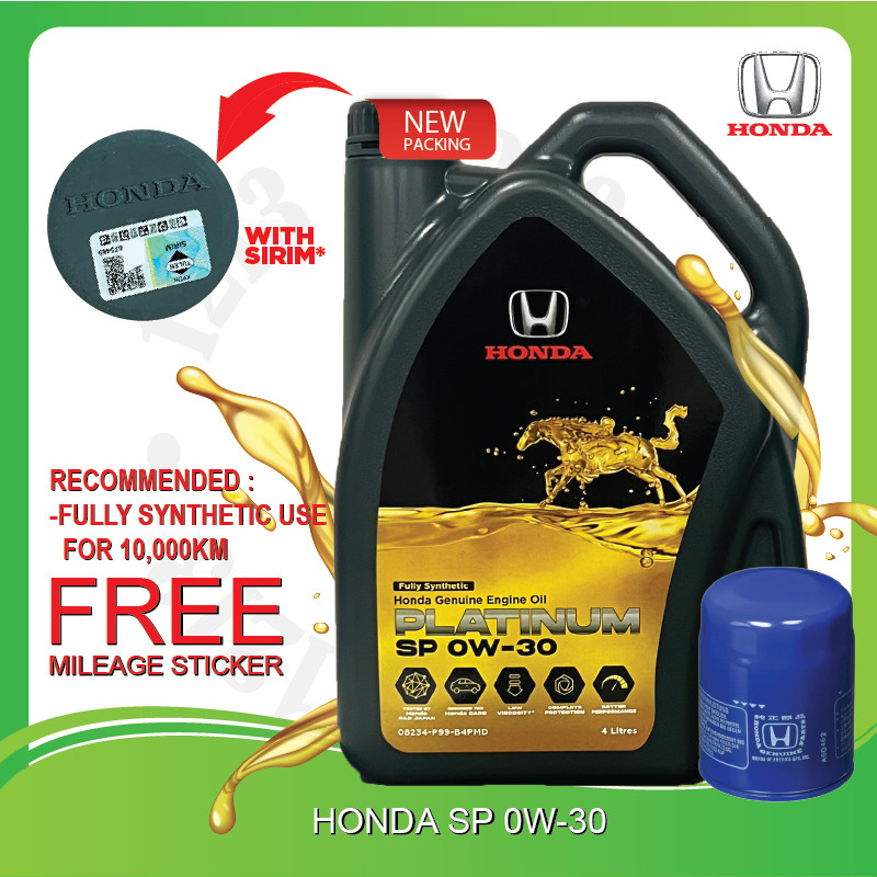 HONDA FULLY 0W30 4L CIVIC ACCORD HRV BRV CRV ODYSSEY STREAM FREED CITY JAZZ ENGINE OIL SYNTHETIC 0W-