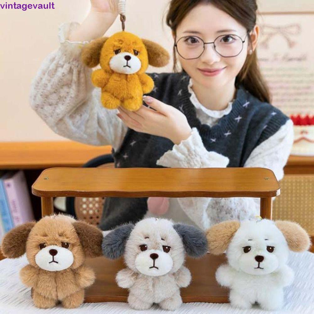 VINTAGEVAULT Puppy Plush พวงกุญแจ, PP Cotton การ์ตูน Plush Puppy จี้, Fashione สัตว์ผ้าฝ้ายนุ่ม Pupp