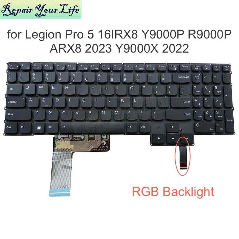 US French Belgian Backlit คีย์บอร์ดสําหรับ Lenovo Gaming R9000P 15IAX9 2023 Y9000X 2022 83D6, Legion