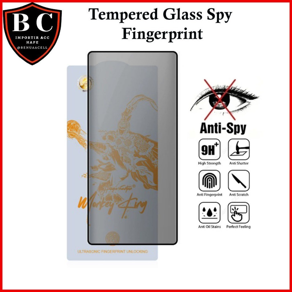 KA-A09 TEMPERED GLASS SPY FINGERPRINT MONKEY KING สําหรับ SAMSUNG S26 S26 PLUS S26 ULTRA S25 EDGE S2