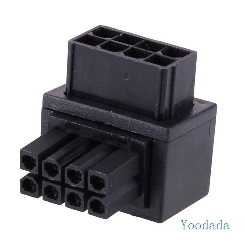 Yoo CPU 8Pin อะแดปเตอร์ขั้วต่อสายไฟหญิงชาย GPU PCIe 8Pin 90 องศาสําหรับเดสก์ท็อปกราฟิกการ์ด